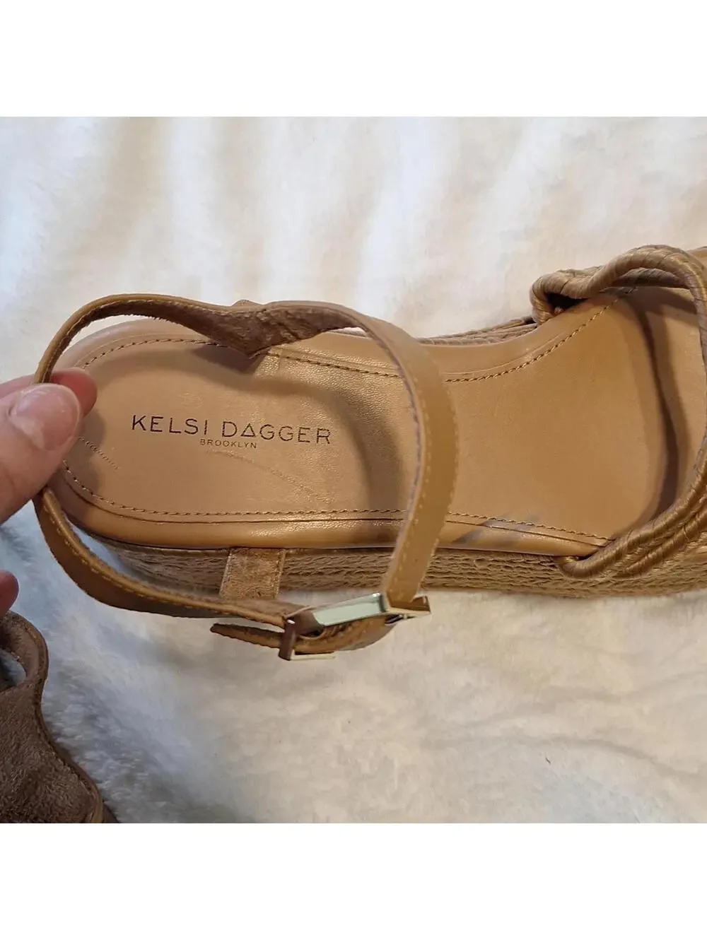 Kelsi Dagger Tan Platform Espadrille Sandal Size 10.5